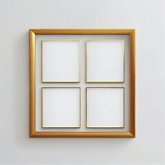 Four minimal frame art mockup on the white wall. AI Generated.