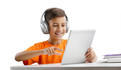 Child self doing homework at the home