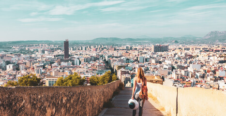 tourism at Alicante city landscape in Spain