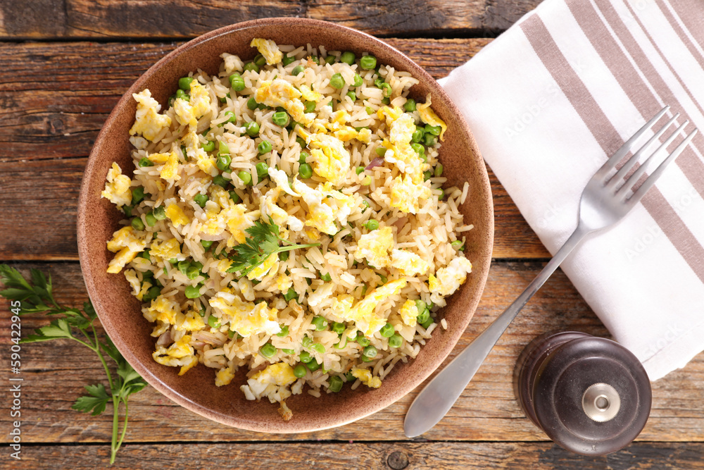 Canvas Prints fried rice with chicken and vegetables