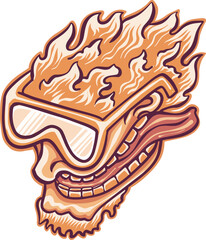 A FUNNY AND UNIQUE VECTOR ILLUSTRATION OF THE HEAD IN THE WIND