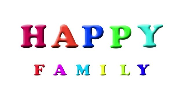 happy family lettering text bouncing