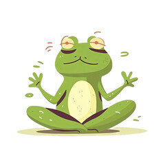 Fototapeta premium Frog character doing yoga - Cartoon Illustration 1