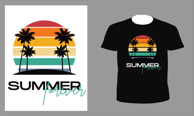Summer Forever T-shirt Design vectors for T-shirts designs, graphics resource for t shirt, t shirt graphics resource, t shirts vectors, t shirt illustrator,
