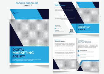 Creative business bifold brochure design and company profile template marketing flyer design template