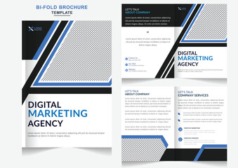 Creative business bifold brochure design and company profile template marketing flyer design template