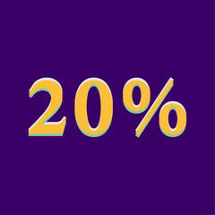20% discount off offer big mega sale offer template background