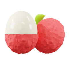3d minimal rendering summer fruit lychee