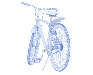 Naklejka premium Realistic bike isolated on transparent background. 3d rendering - illustration