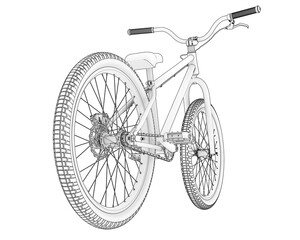 Fototapeta premium Realistic bike isolated on transparent background. 3d rendering - illustration