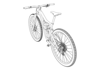 Fototapeta premium Realistic bike isolated on transparent background. 3d rendering - illustration