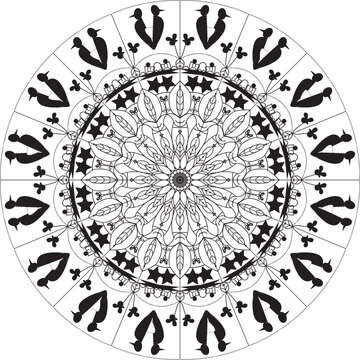 black and white spiritual symbol Mandala art 