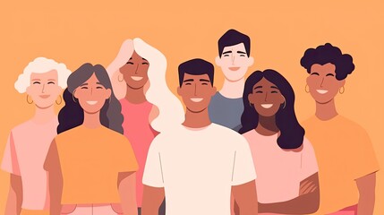 Group of diverse young people representing gen Z
