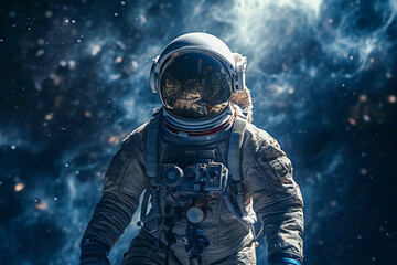 An astronaut in outer space. Created with Generative AI technology.