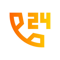Fototapeta premium 24 hours support gradient icon