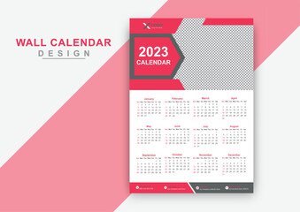 Colorful modern creative  wall calendar design template 2023