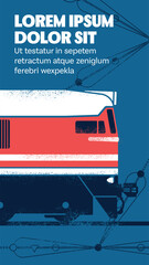 Railways. Vintage flyer or poster concept. Vector illustration