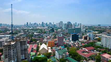 Manila, Philippines - The cityscape and skyline of Manila south of the Pasig River - San Miguel , Paco, Ermita and Malate.