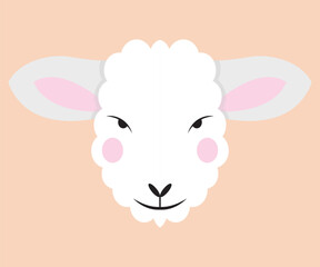 sheep cartoon face vector