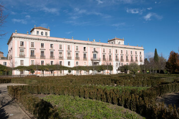 Madrid region - Palace of the Infante Don Luis in Boadilla del Monte, view on south-east facade and gardens. Spain
