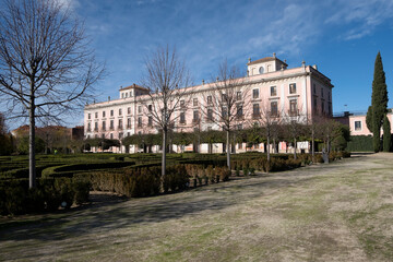 Palace of the Infante Don Luis, Boadilla del Monte, Madrid.South-east facade and gardens neoclassic style. Spain
