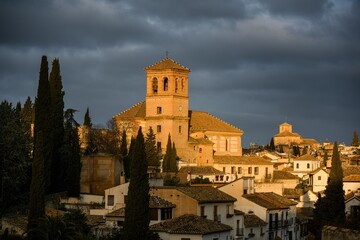 Fototapeta na wymiar Nuestro Salvador church in the Albaicin neighbourhood, Granada. 