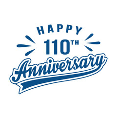 Happy 110th Anniversary. 110 years anniversary design template. Vector and illustration.
