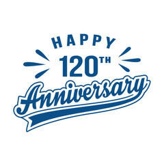 Happy 120th Anniversary. 120 years anniversary design template. Vector and illustration.
