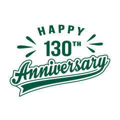 Happy 130th Anniversary. 130 years anniversary design template. Vector and illustration.
