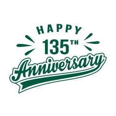 Happy 135th Anniversary. 135 years anniversary design template. Vector and illustration.
