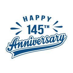 Obraz premium Happy 145th Anniversary. 145 years anniversary design template. Vector and illustration. 