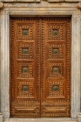 Old wooden door in Alhambra palace