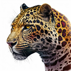 Fototapeta na wymiar Colorful watercolor painting of a jaguar ,made with Generative AI