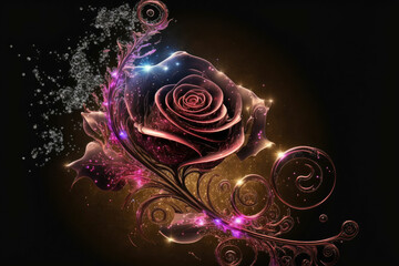 Purple rose, goth style spring ,made with Generative AI
