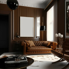 Vintage interior of luxury house, modern design ,made with Generative AI