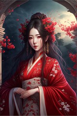Fototapeta premium Beautiful chinese girl with hanfu
