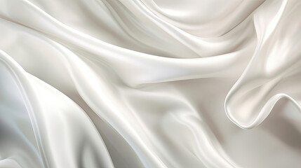 Obraz premium White Luxurious Silk Satin: Opulent, Glossy, and Elegant Background Designs. Generative AI Illustration.