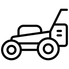 mower ilustration design with outline
