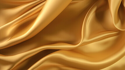 Gold Luxurious Silk Satin: Opulent, Glossy, and Elegant Background Designs. Generative AI Illustration.