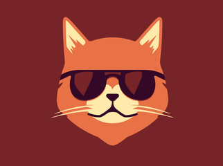Cool cat wearing sunglasses character illustration