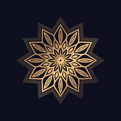Elegant ornamental Gold Color mandala background design