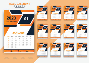Modern calendar design new year 2023 colorful template