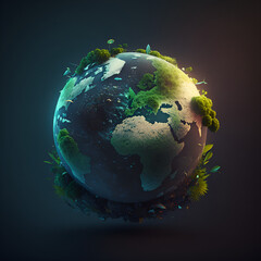 Fototapeta premium Earth day or environment day wallpaper made with generative AI technology 