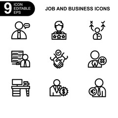 job and business icon or logo isolated sign symbol vector illustration - high quality black style vector icons
