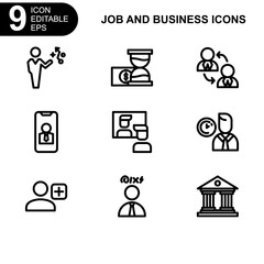 job and business icon or logo isolated sign symbol vector illustration - high quality black style vector icons
