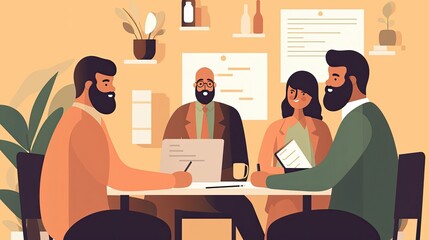 Diverse group of people working together in office 