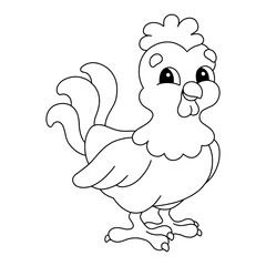 Coloring page for kids. Digital stamp. Cartoon style character. Isolated on white background. Vector illustration.