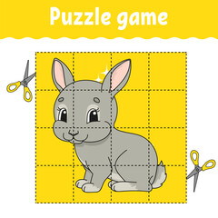 Puzzle game for kids. Education developing worksheet. Learning game for children. Color activity page. For toddler. Riddle for preschool. Vector illustration.