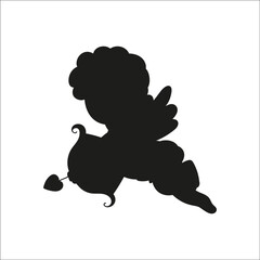 Black silhouette. Vector illustration isolated on white background. Design element. Template for your design, books, stickers, posters, cards, child clothes.