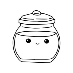 Outline contour. Doodle style. Hand drawn. Simple shapes. Design element. Vector illustration isolated on white background.